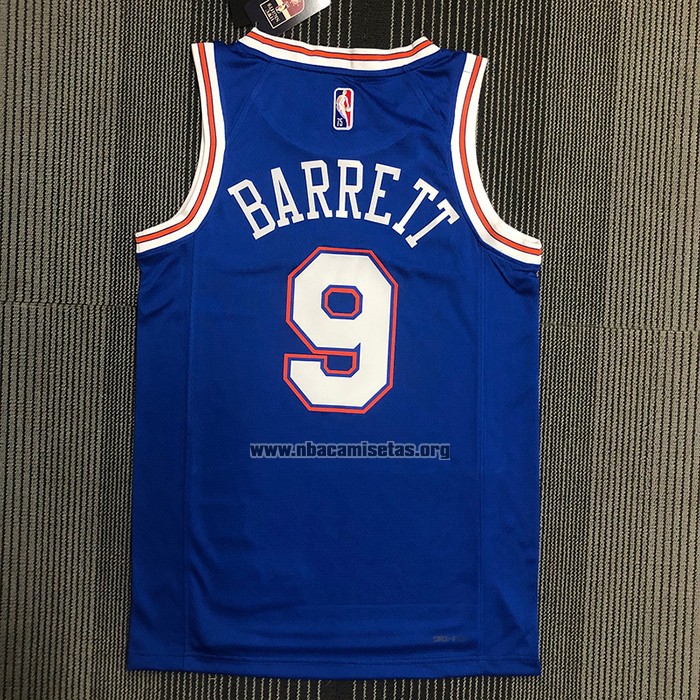 Camiseta New York Knicks RJ Barrett NO 9 Statement 2020-21 Azul